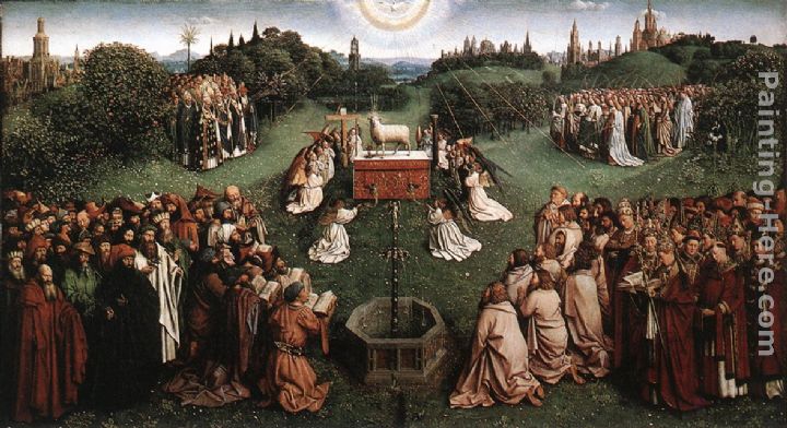 The Ghent Altarpiece Adoration of the Lamb painting - Jan van Eyck The Ghent Altarpiece Adoration of the Lamb art painting